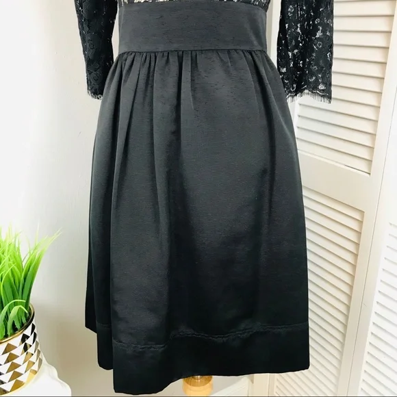 Eliza J Black nCream eyelash lace cocktail dress. - Picture 5 of 12